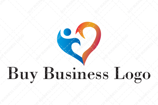 Abstract Forming a Heart with an Individual and Curve Logo